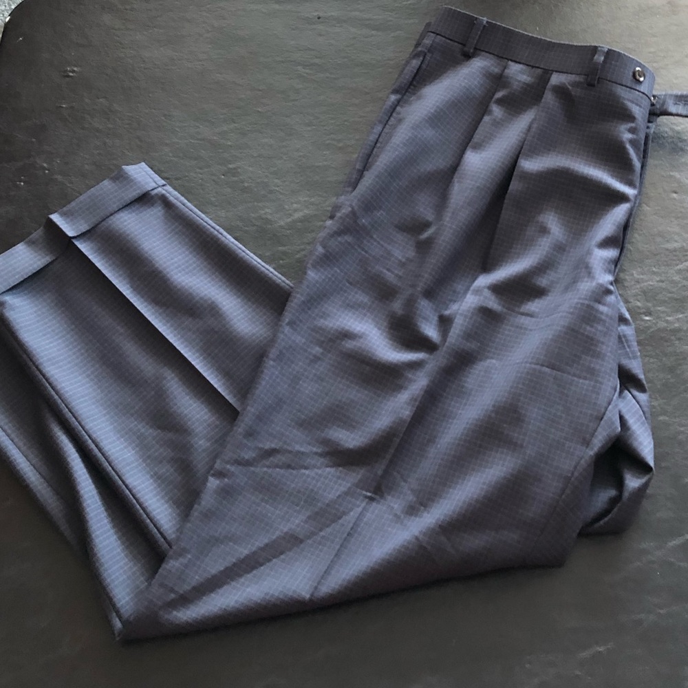 MENS Ralph Lauren navy blue plaid dress pants